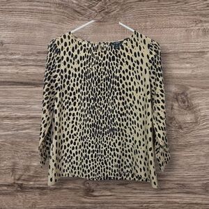 ⭐️J. Crew Leopard Print Boxy 3/4 Sleeve Blouse Size Med